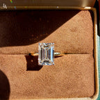 Emerald Cut Hidden Halo Engagement Ring