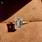 Emerald Cut Hidden Halo Engagement Ring