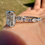 Radiant Cut Hidden Halo Engagement Ring