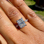 Radiant Cut Hidden Halo Engagement Ring