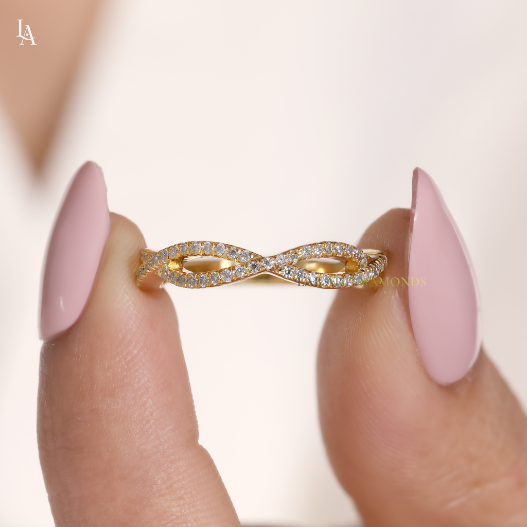 Twisted Infinity Half Eternity Band