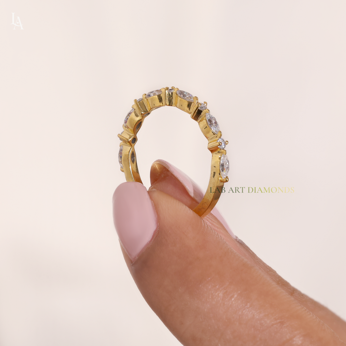 Vintage Marquise Half Eternity Band