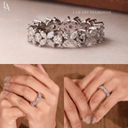 Marquise-Cut  Flower Eternity Band