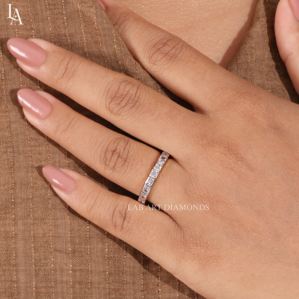Emerald Cut Full Eternity Band