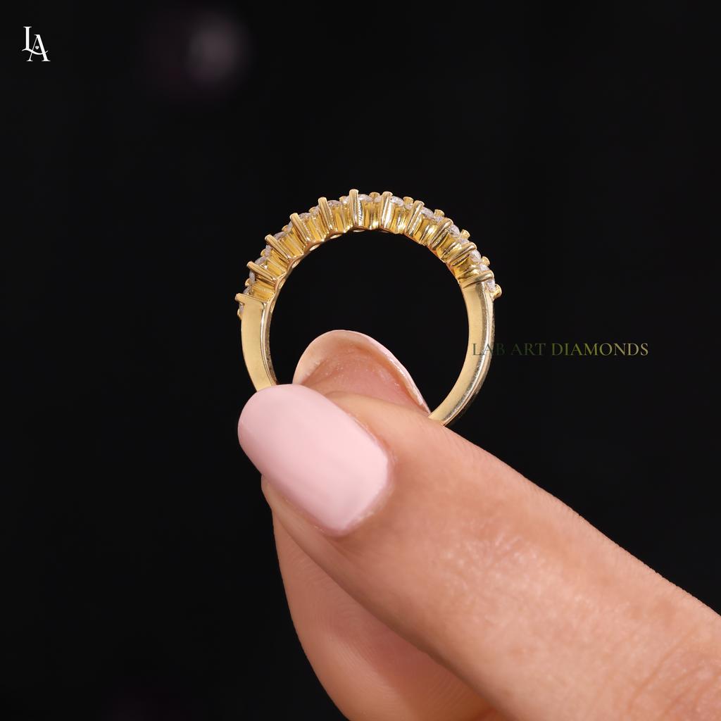 Round Cut Half Eternity Band