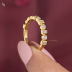 Bezel Set Lab Grown Diamond Half Eternity Band