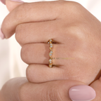 Twisted Dainty Spiral Half Eternity Ring