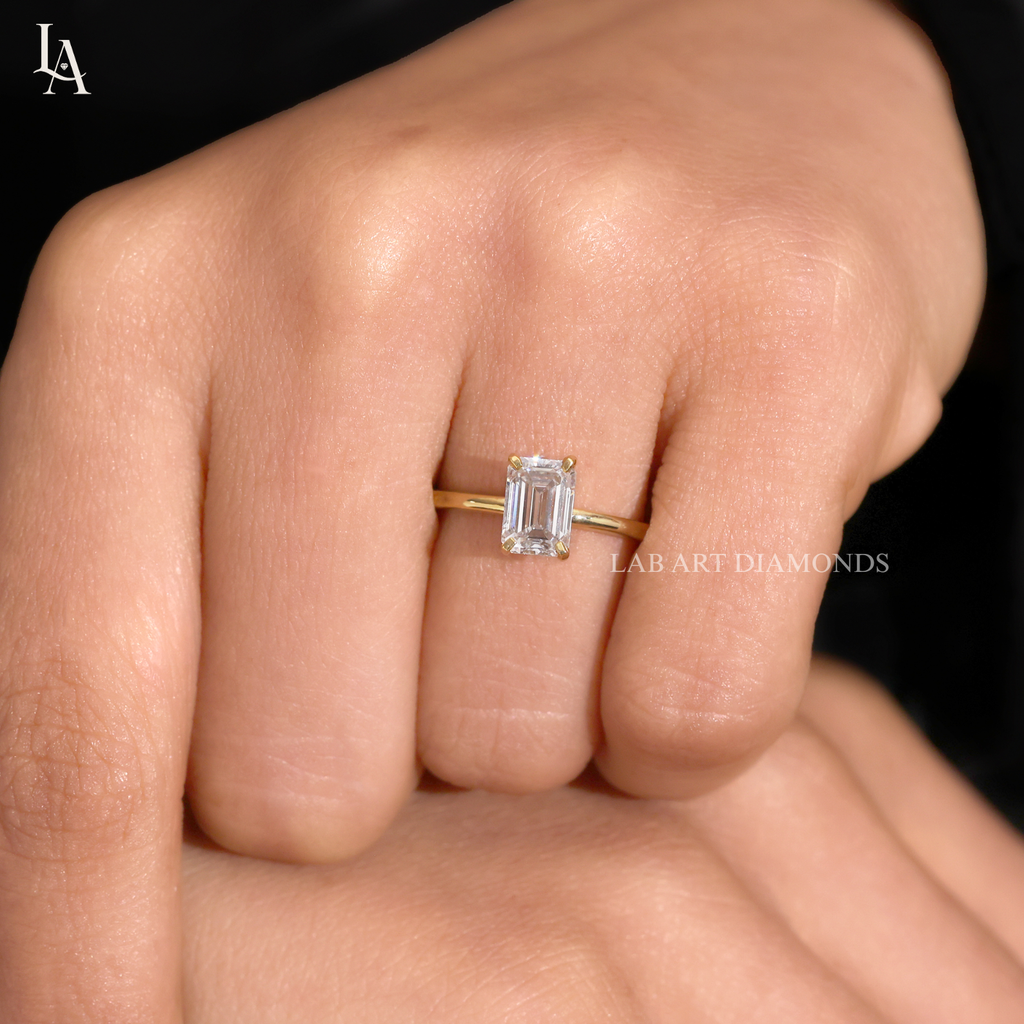 Emerald Cut Solitaire Engagement Ring