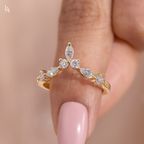 Marquise Cut Tiara Curved Contour Ring