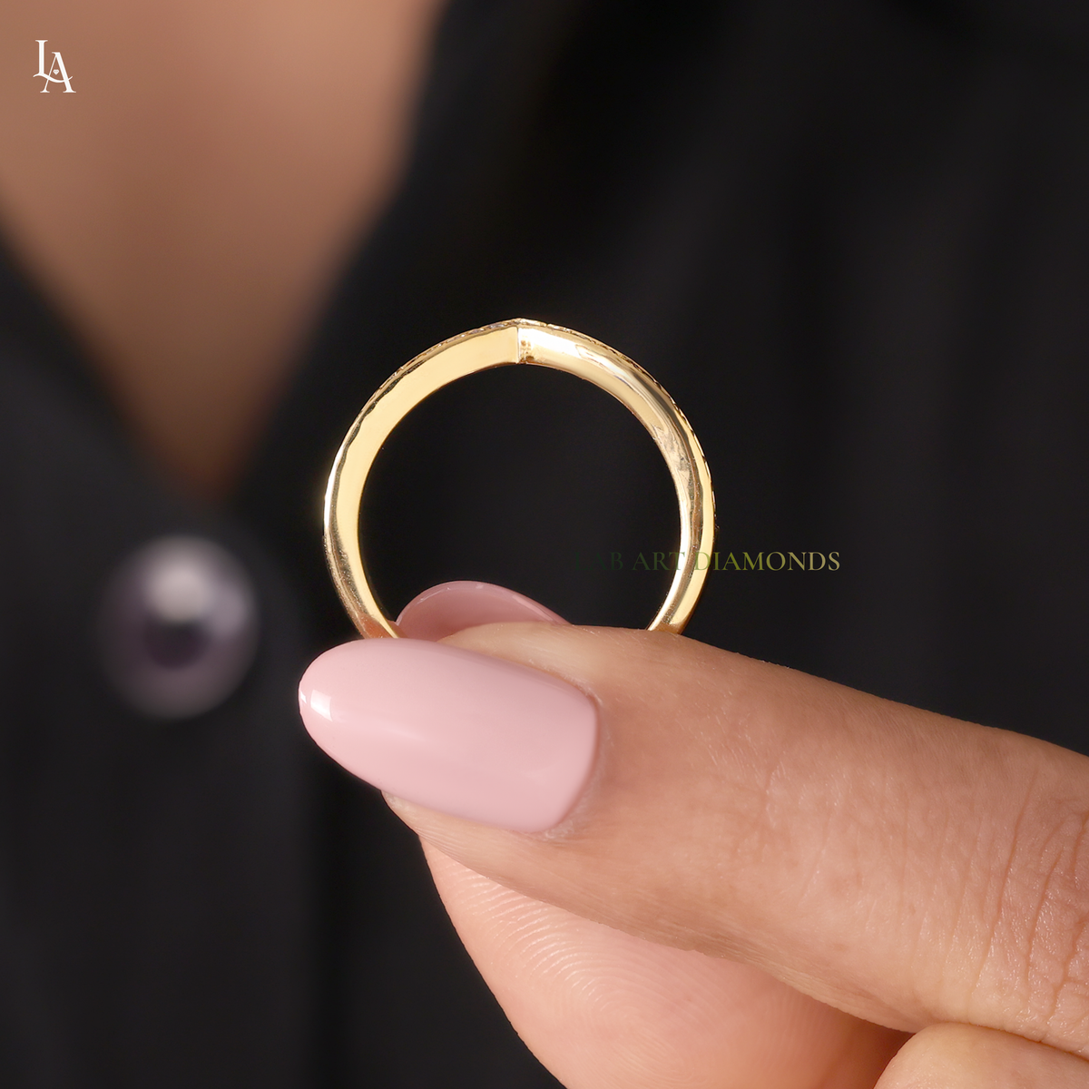 Curved Wishbone V shape Stacking Ring