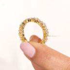 Mixed Cut Baguette Art Deco Wedding Ring