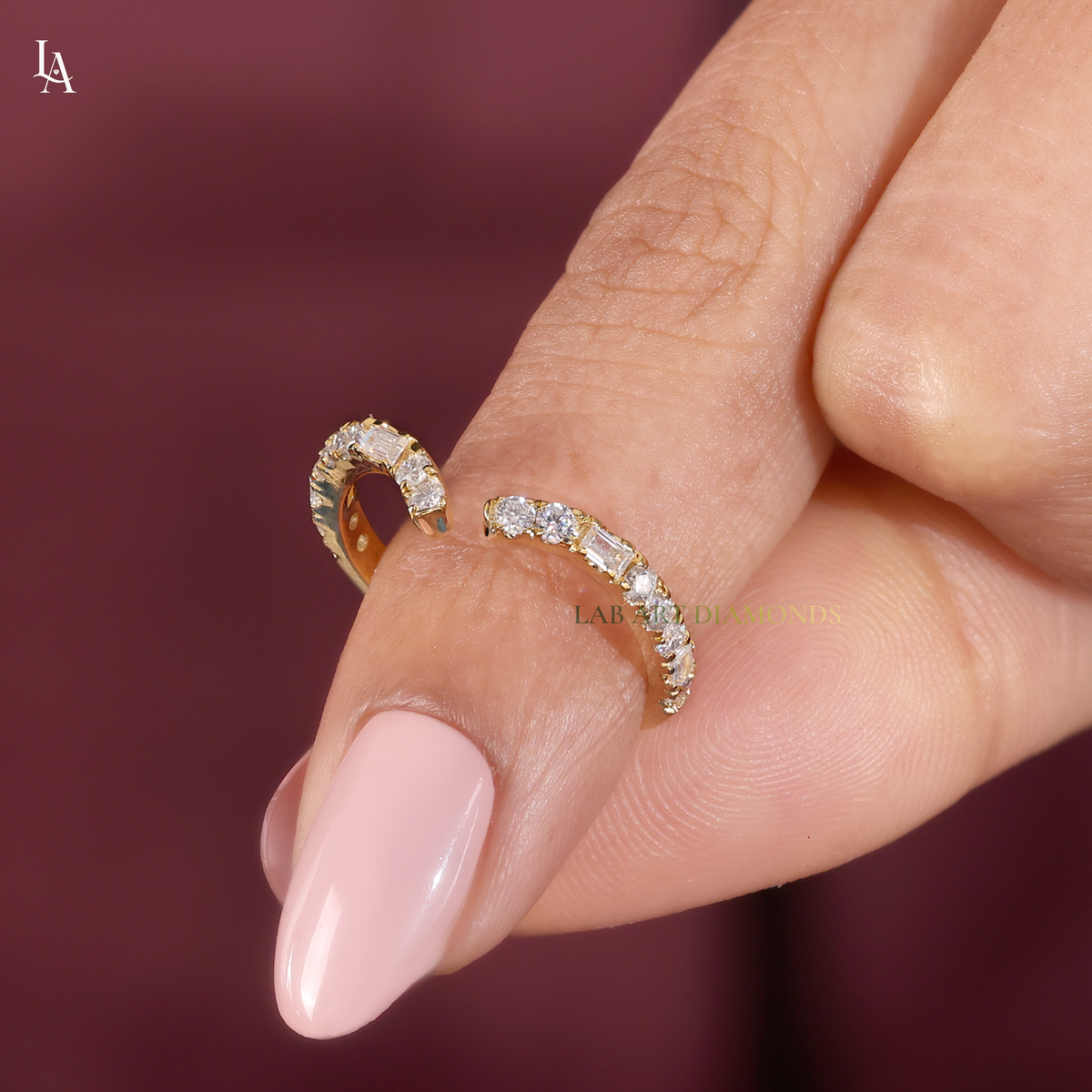 Bagutte Open Ended Stacking Art Deco Ring