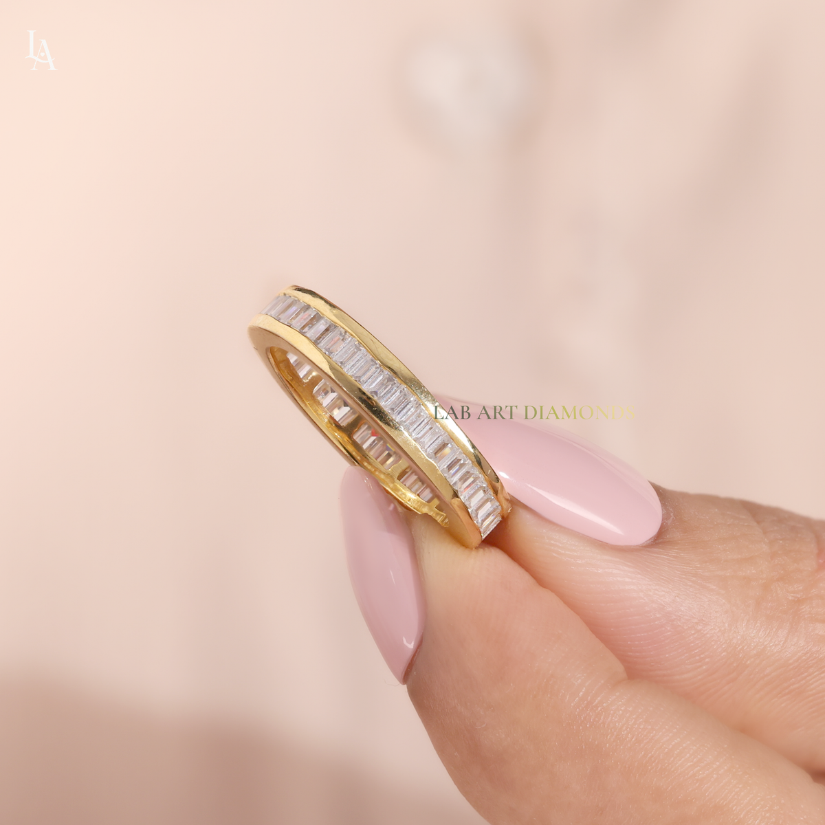Bagutte Cut Channel Set Wedding Ring