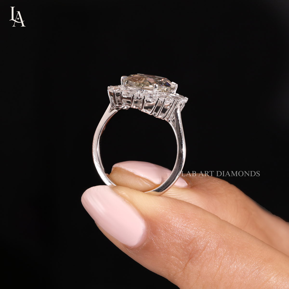 Large Oval Cut Champagne Statement Cocktail Ring