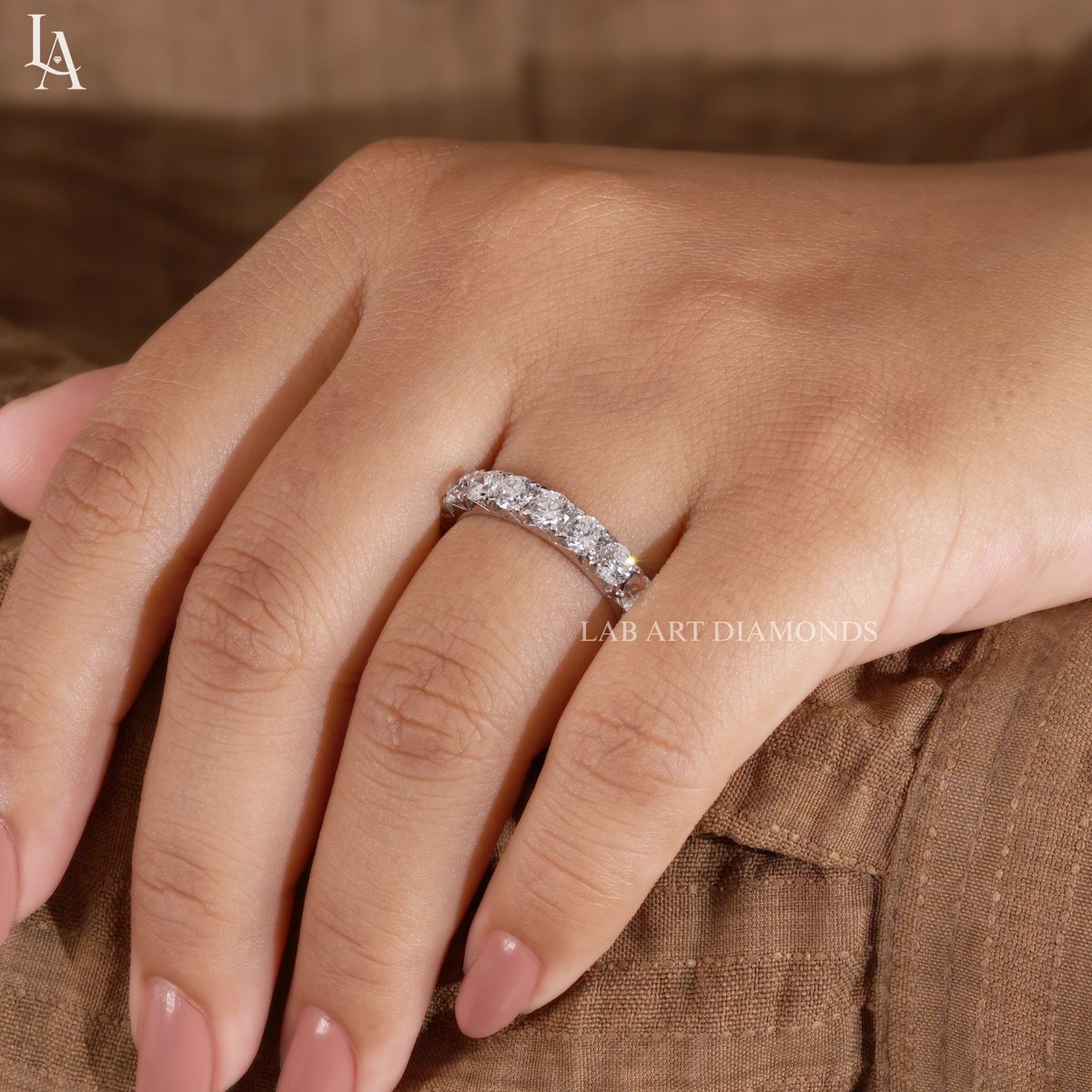 Round Wide Diamond Full Eternity Band