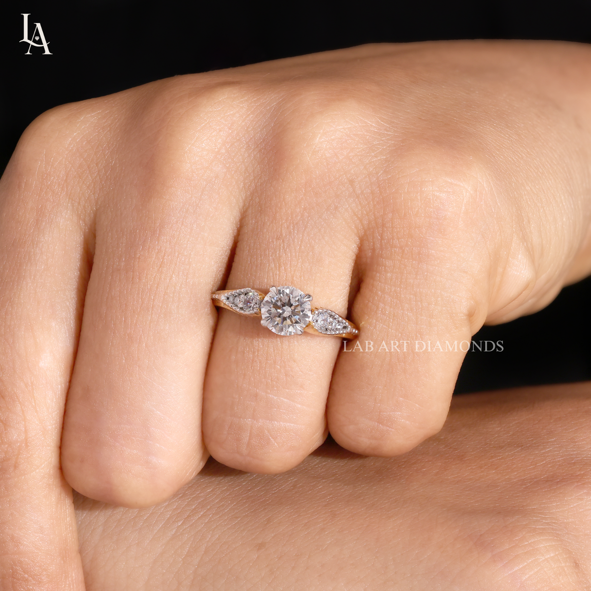 Vintage Round Cut Milgrain Engagement Ring