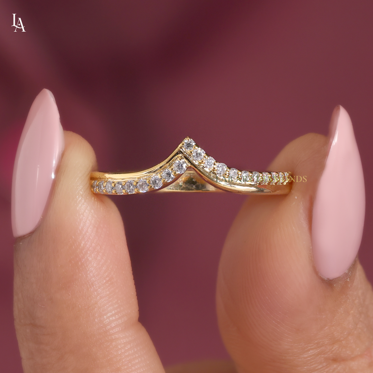 Double Wishbone Two Row Chevron Stacking Ring