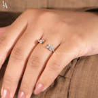 Pear Cut Double Cluster Band