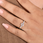 Emerald Cut Three Stone Engagement Ring