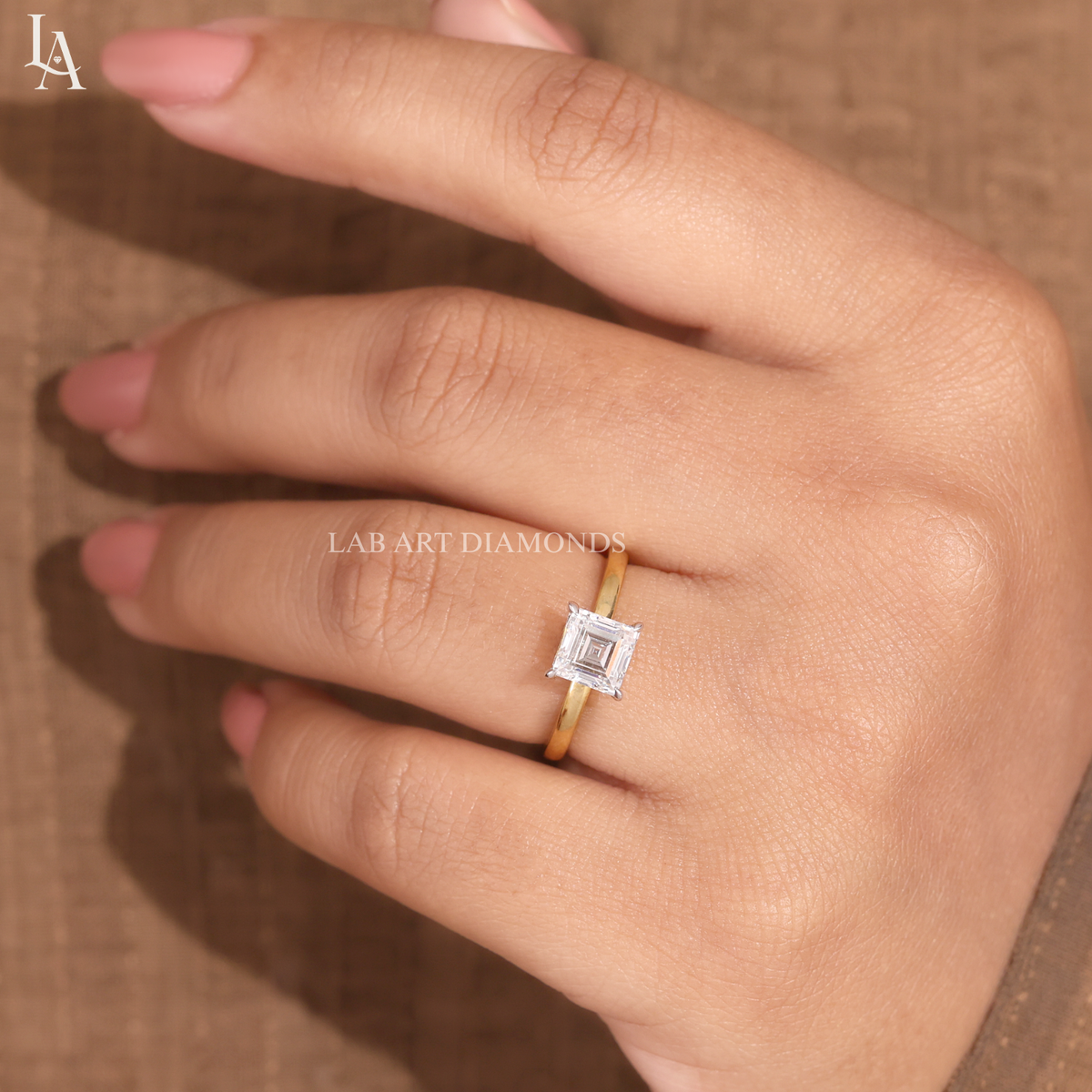 Asscher Cut Solitaire Engagement Ring