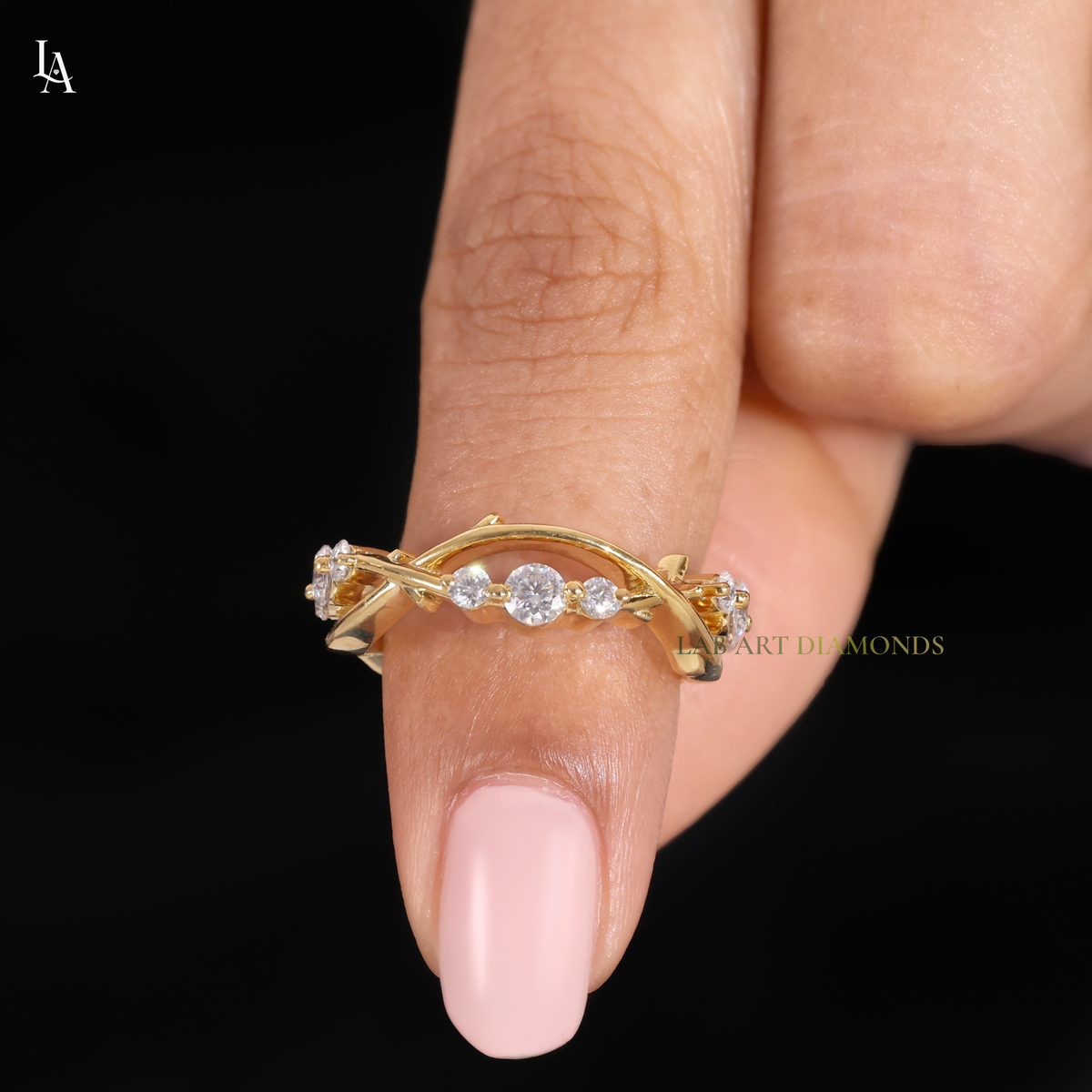 Twing Vine Nature Inspired Leaf Wedding Band