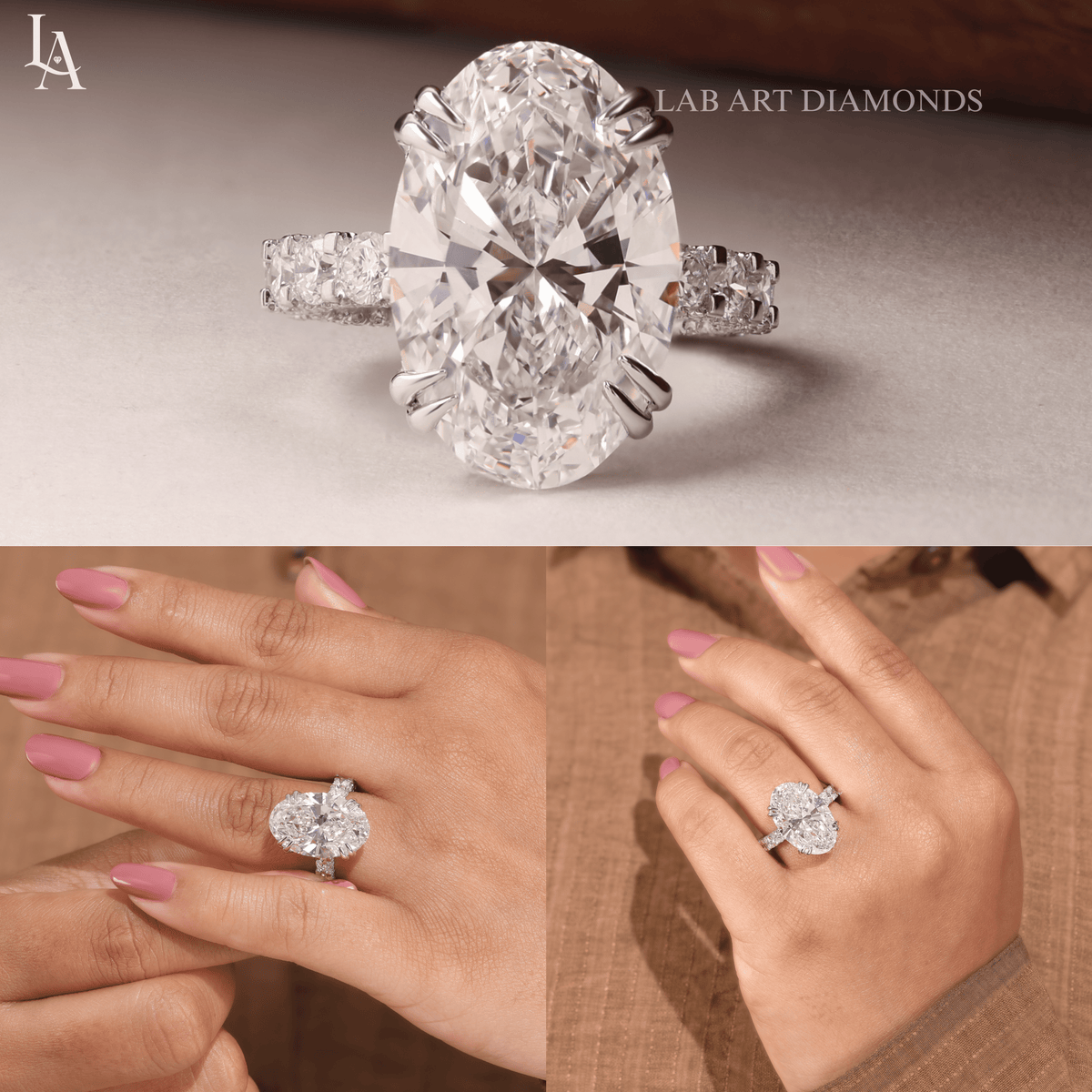 Oval Cut Hidden Halo Engagement Ring