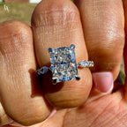 Radiant Cut Hidden Halo Engagement Ring