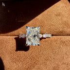 Radiant Cut Hidden Halo Engagement Ring