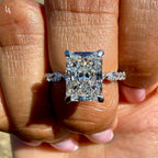 Radiant Cut Hidden Halo Engagement Ring