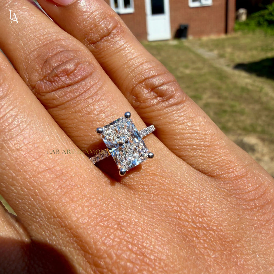 Radiant Cut Pave Engagement Ring