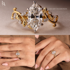 Marquise Cut Nature Inspired Engagement Ring