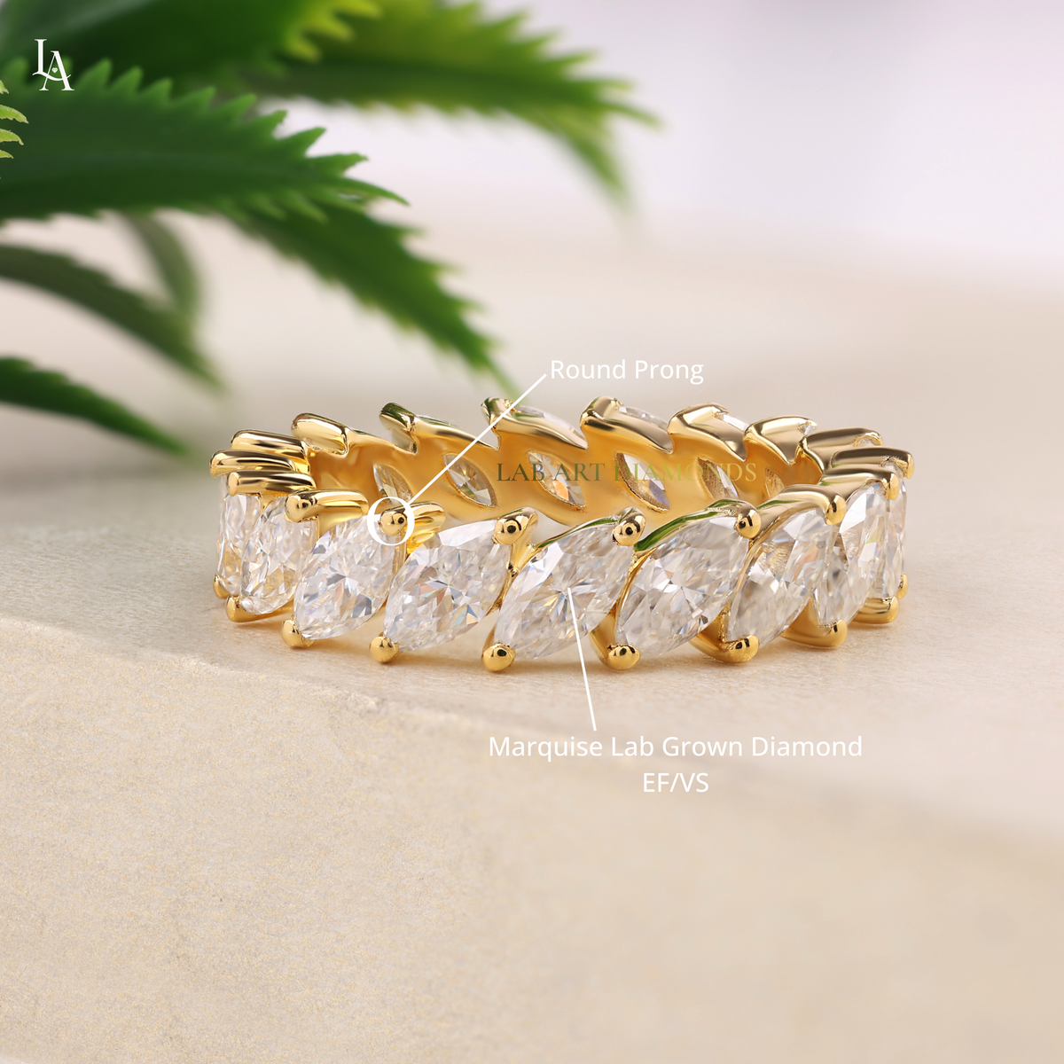 Marquise Cut East West Wedding Ring