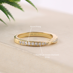 Pinched Tapered Pave Half Eternity Band