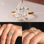 Pear Cut Hidden Halo Solitaire Engagement Ring