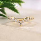 Chevron V Shaped Contour Ring