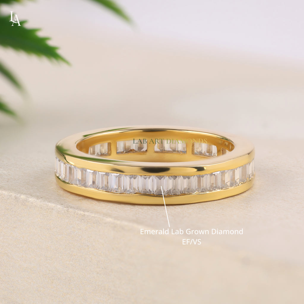 Bagutte Cut Channel Set Wedding Ring