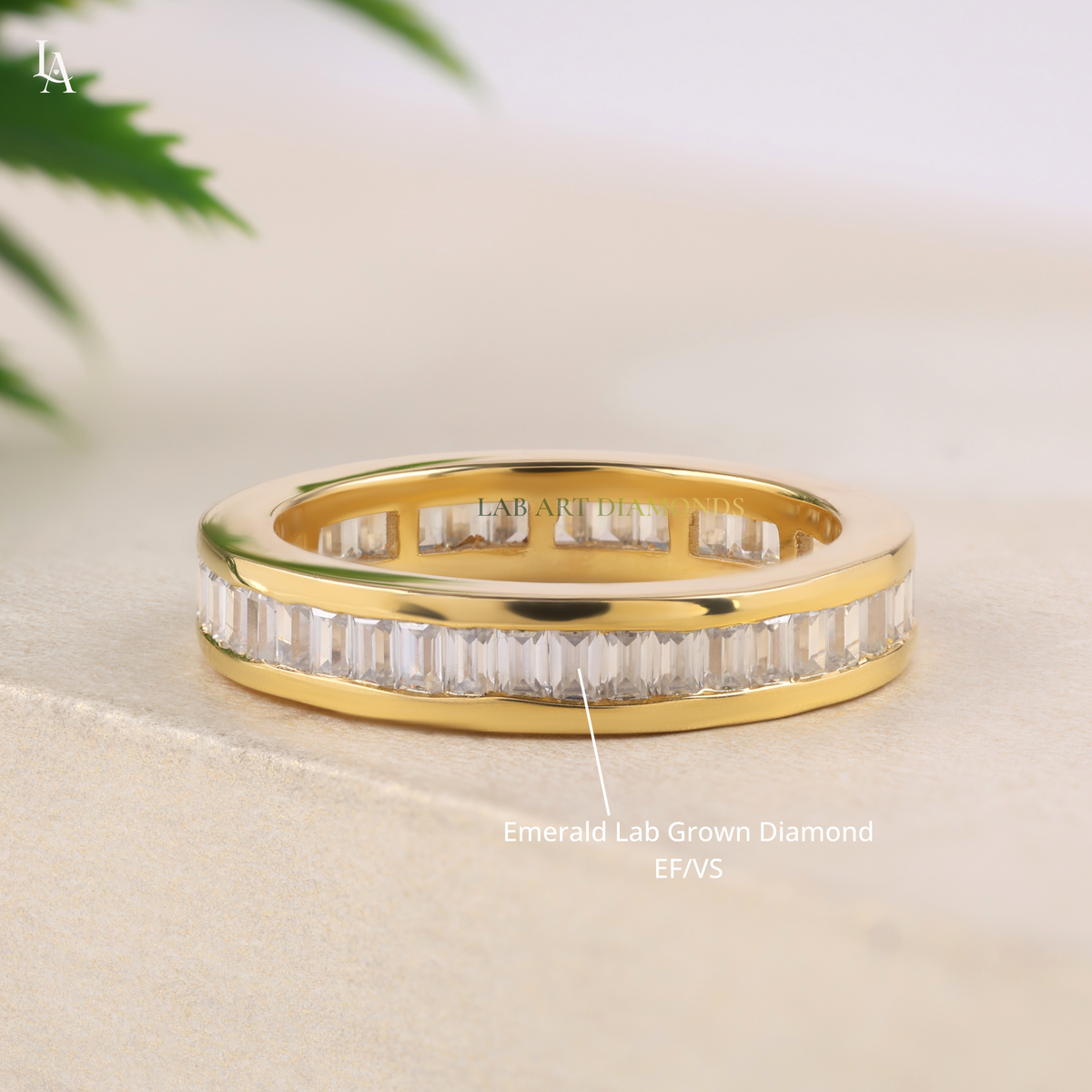 Bagutte Cut Channel Set Wedding Ring