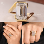 Emerald Cut Bezel Bypass Solitaire Ring