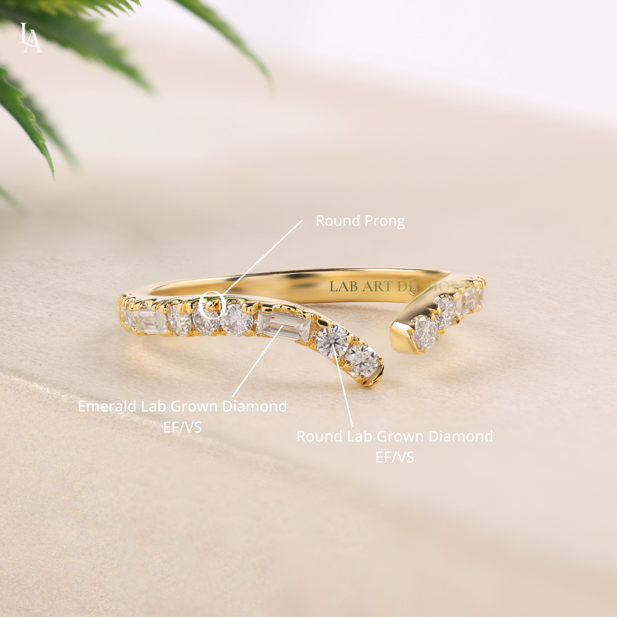 Bagutte Open Ended Stacking Art Deco Ring