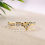 Double Wishbone Two Row Chevron Stacking Ring