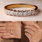 Princess Cut Half Eternity Band