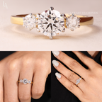 Round Cut Three Stone Engagement Ring