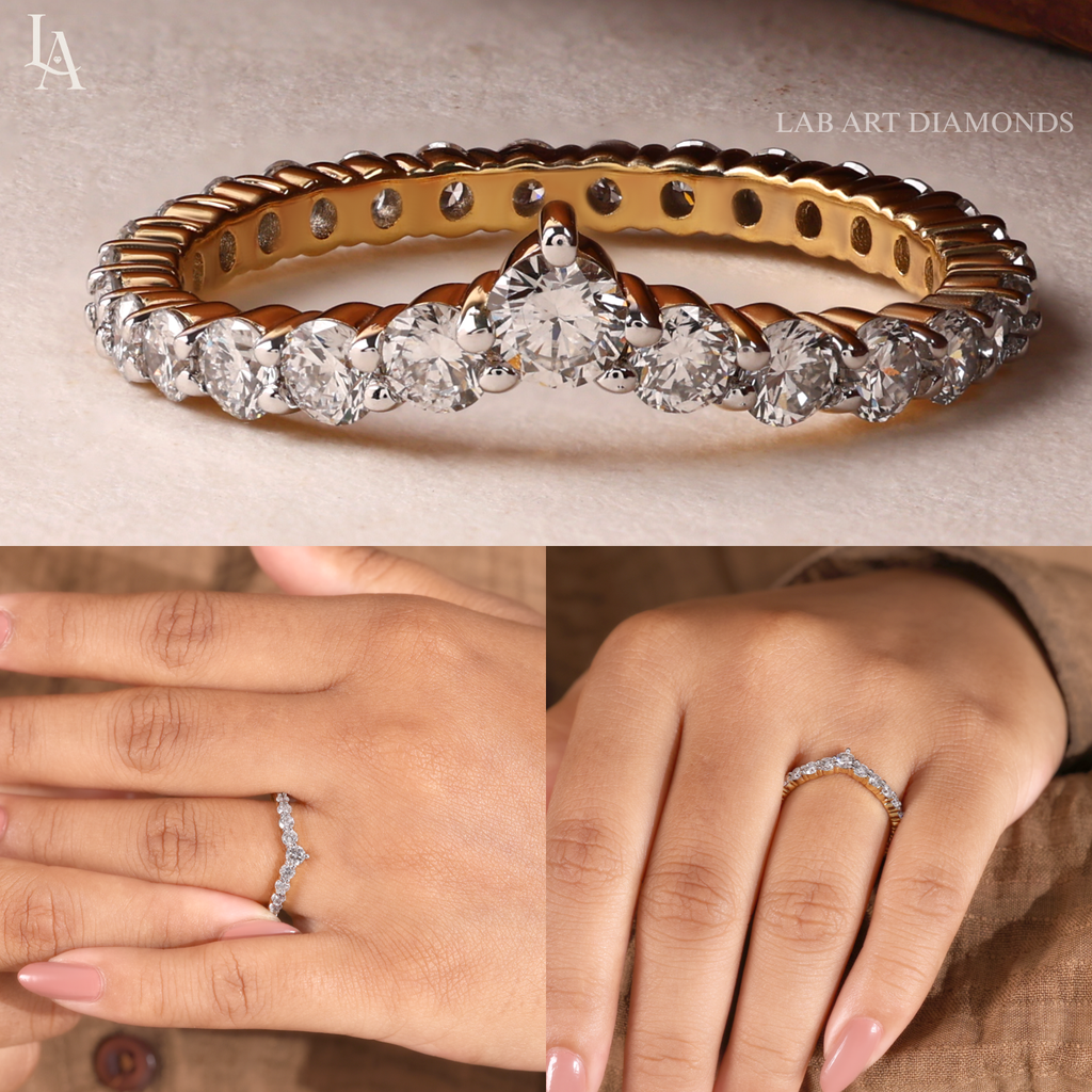 V Shaped Chevron Eternity Band