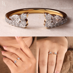 Pear Cut Double Cluster Band