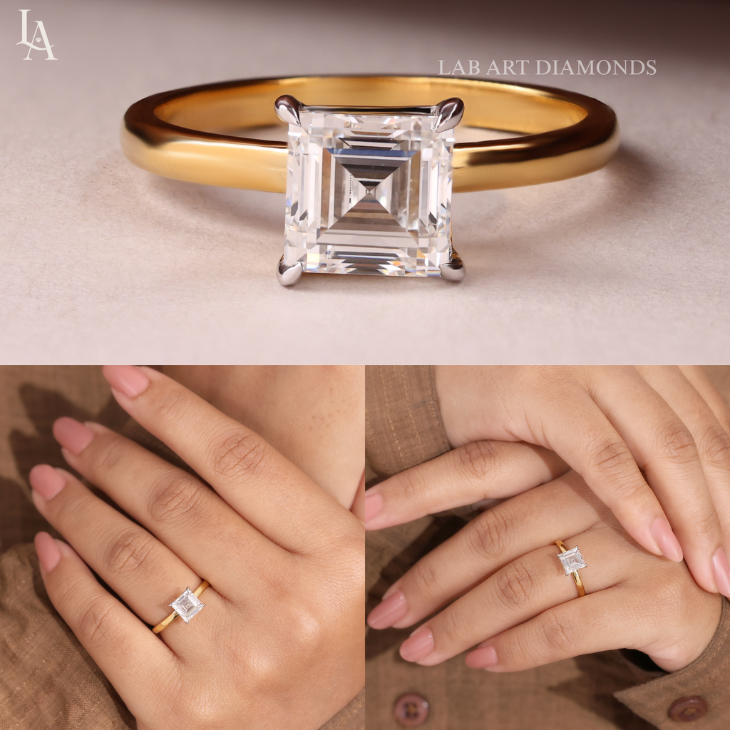 Asscher Cut Solitaire Engagement Ring
