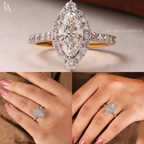 Marquise Cut Halo Engagement Ring