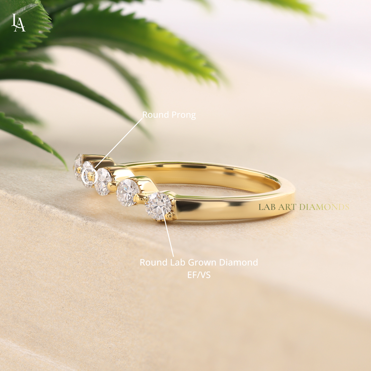 Round Cut Half Eternity Band