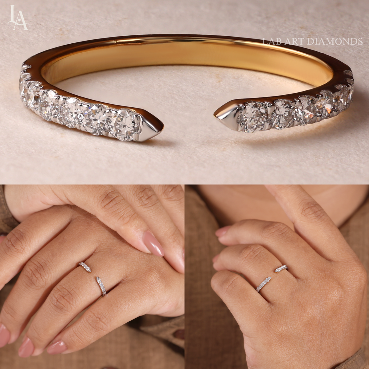 Open Cuff Pave Wedding Band