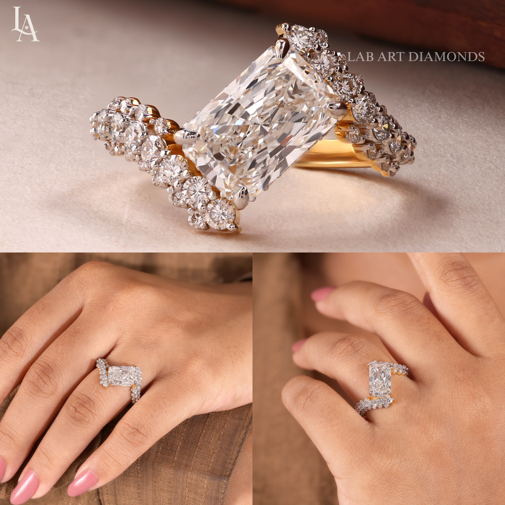 Radiant Cut Cluster Bypass Ring