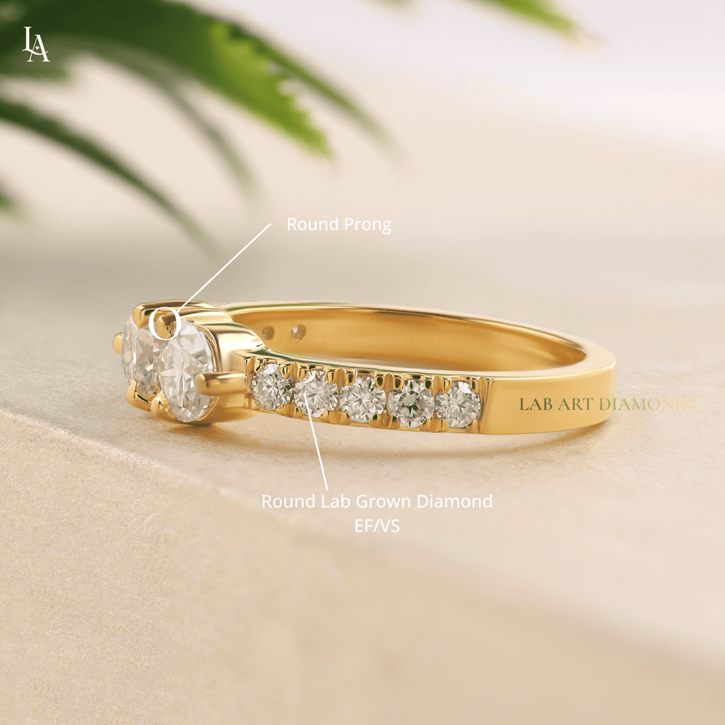 Toi et Moi Minimalist Bridal Engagement Band